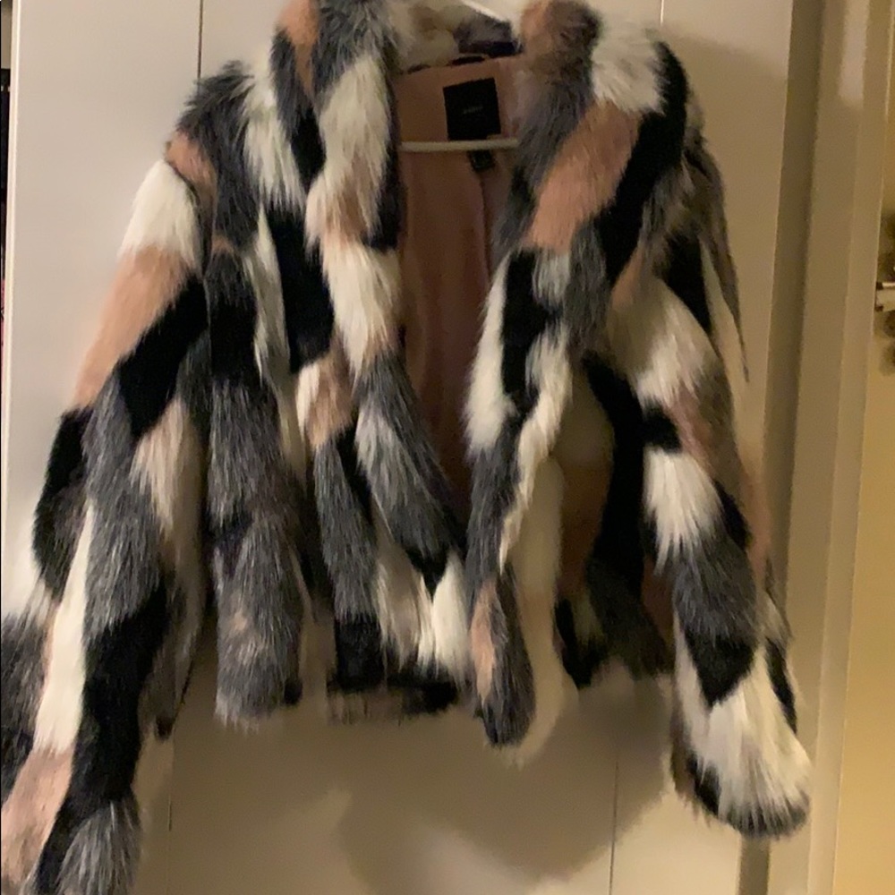 Forever 21 faux fur multi color jacket